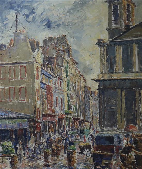 T.E. Laval French street scene 64 x 52cm